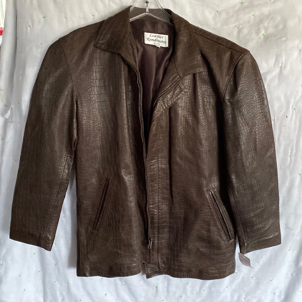 NWT Lambs leather jacket with zipper lined. Leather Renditions by Sandi NICE!